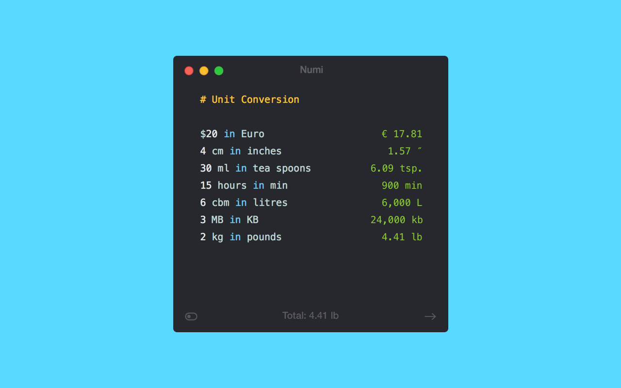 Numi3 for Mac(mini文本计算器)v3.30中文版