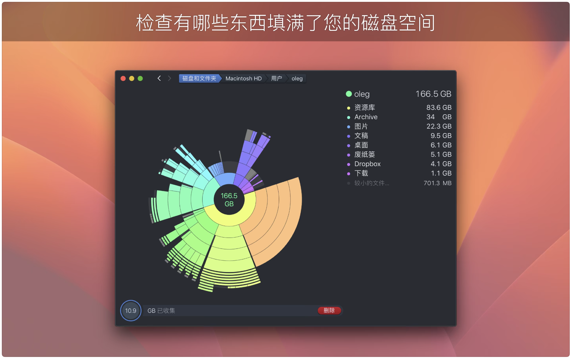 1681831505-d5df6c87f378637.png DaisyDisk for Mac(图形显示磁盘空间软件)v4.25中文版