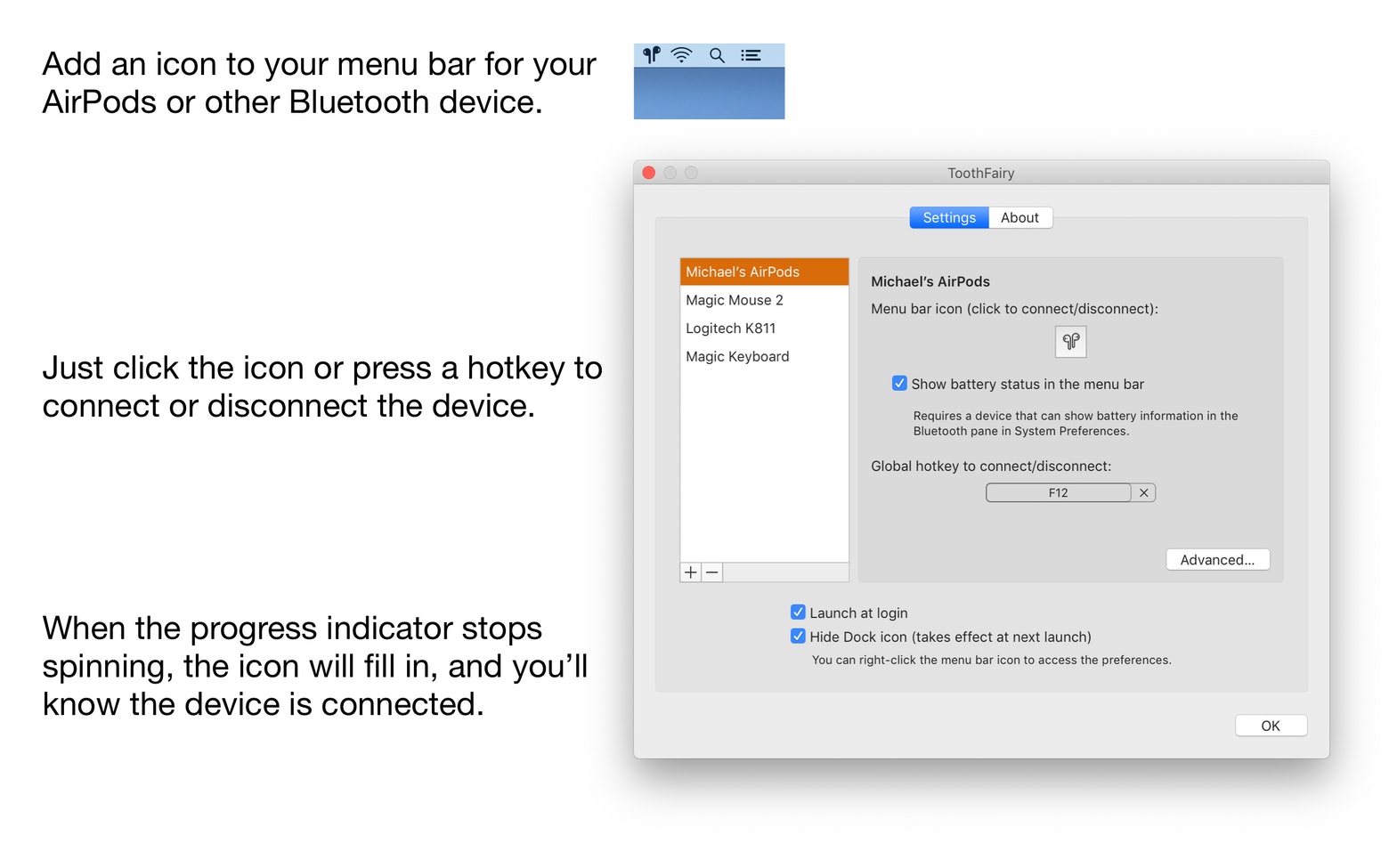 1656575731-014ba457da5d2e0.jpeg ToothFairy for Mac(蓝牙设备切换工具)v2.8.2中文版