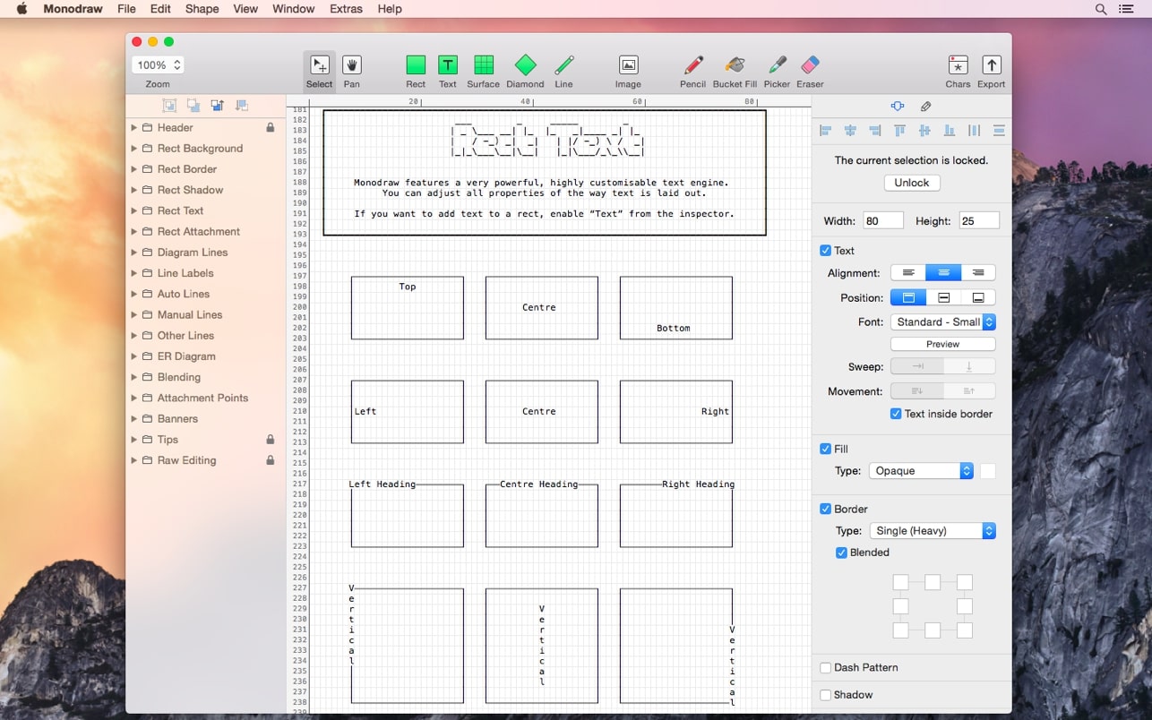 Monodraw for Mac (ASCII码设计编辑工具)v1.6.1