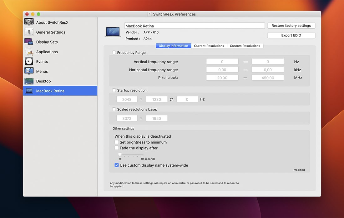 SwitchResX for Mac v4.13.5 屏幕分辨率修改工具 正式版下载
